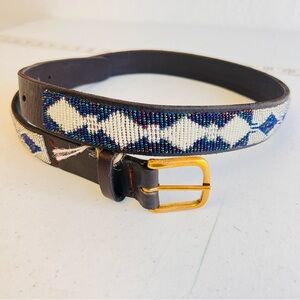 Sold Beautiful Hand Crafted Holographic Purple White Beaded Belt 34